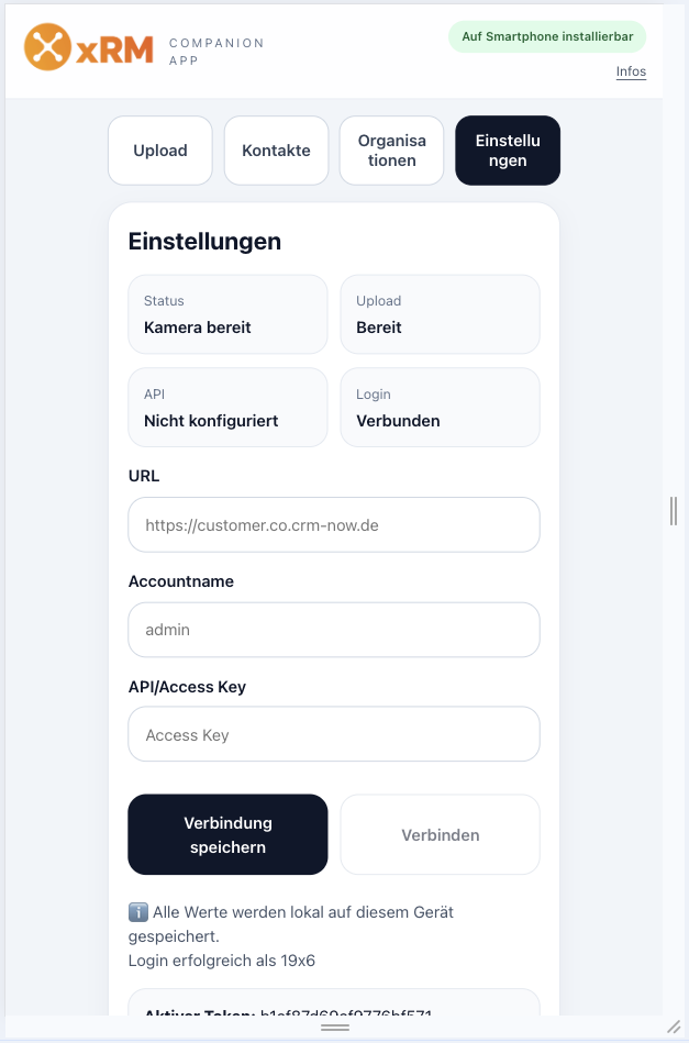 xRM Companion App Screenshot